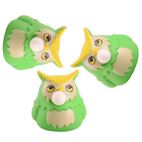 VICASKY 3St Prise Musik -Eule Eulenspielzeug Cartoon- für kinderspielzeug Kid Toys kalanchoe tragbares Quetschspielzeug süßes Squeeze- PVC Green von VICASKY