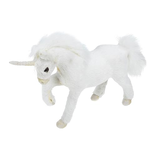 VICASKY 3St Simulation Einhorn Nachahmung Einhorn-Modell Kuschelkissen Plüsch Tierfigur kunstfell kunstpelz Wohnkultur Schlafzimmer-Schreibtisch-Ornamente Simulationstiere Plastik Weiß von VICASKY