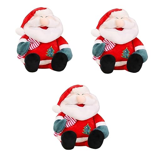 VICASKY 3St Weihnachtspuppe weihnachtsfigur Spielzeug Desktop-Weihnachtsfigur weihnachtsmann Spielzeug Santa Claus Decoration Plüschtiere Weihnachtsspielzeug PP Baumwolle rot von VICASKY