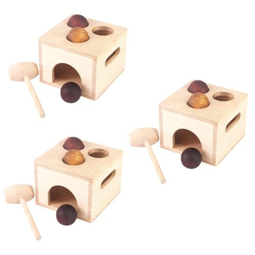 VICASKY 3er-Set-Box Ballbox-Spielzeug Spielzeug Mit Hammer Und Stift Musik Pochendes Spielzeug Hammer Bank Spielzeug Stapelspiele Für Babys -Kleinkind-Spielzeug Kinderspielzeug Holz von VICASKY