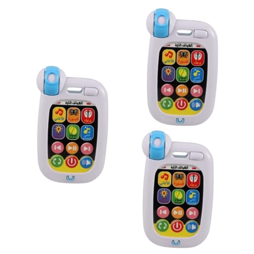 VICASKY 3st Arabisch-lernmaschine Musikalisches Telefonauto Babyphone Aufleuchten Lassen Smartphone Für Kleinkinder Led-kindertelefon Blödes Telefon Für Kinder Handy Abs Weiß von VICASKY