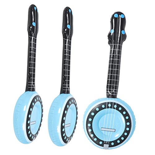 VICASKY 3st Aufblasbares Musikinstrument Gastgeschenke Zum Thema Konzert Aufblasbare Requisite Aus Den 90er Jahren Aufblasbare Banjo-Requisiten E-Gitarre Für PVC Blue von VICASKY