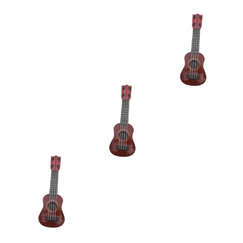 VICASKY 3st Gitarrenspielzeug Für Kinder Kinderspielzeug Ukulele Banjo-Instrument-Spielzeug Kinder-Instrument-Spielzeug Gitarren-lernspielzeug Realistische Gitarrenfigur Abs Brown von VICASKY