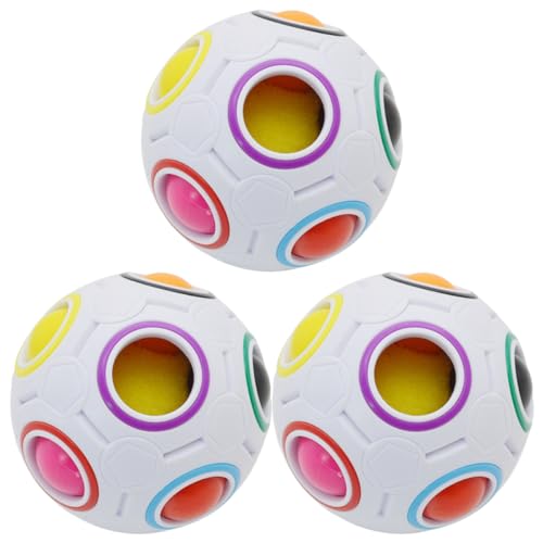 VICASKY 3st Magischer Ball Logik-Puzzle-Spielzeug Pädagogisches Montessori-Spielzeug Regenbogen-Puzzle Ball Zum Stressabbau Puzzle Leuchtender Regenbogen Würfelpuzzle Abs Colorful von VICASKY