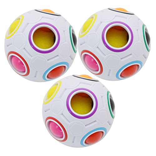 VICASKY 3st Magischer Ball Regenbogen Würfelspielzeug Würfel Ball Spielzeug Puzzleball Ball Zum Stressabbau Lernspielzeug Für Kinder Bauwürfel Spielzeug Logik-Puzzle-Spielzeug Abs Colorful von VICASKY