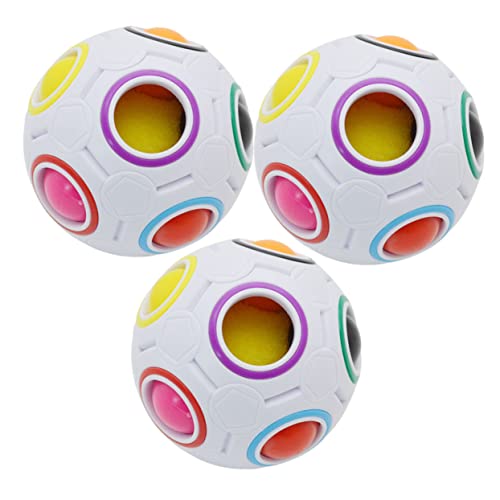 VICASKY 3st Magischer Ball Würfelspielzeug Ball Zum Stressabbau Puzzleball Würfel Ball Spielzeug Regenbogen-Puzzle Würfel Regenbogenkugel Lernspielzeug Logik-Puzzle-Spielzeug Colorful Abs von VICASKY