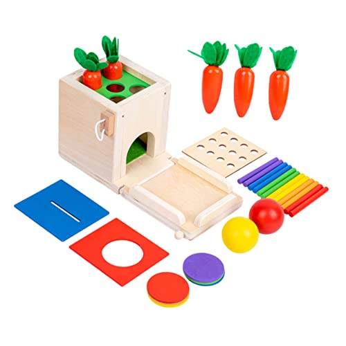 VICASKY 4 1 Montessori Holzspielzeug Für Intelligentes Sortierspiel Mit Farben Und Formen Kompaktes Lernspielzeug Zur Der Sensorischen Fähigkeiten Ideal Für Kleinkinder von VICASKY