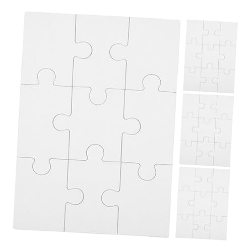 VICASKY 4 Blätter Holzpuzzle Rätsel Individuelles Puzzle Holzrohling-Puzzle Leeres Puzzle Für DIY-Sublimation Leere Puzzles Für Sublimation Sublimationsleer-Puzzle Hölzern Weiß von VICASKY