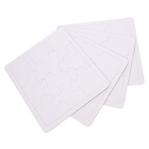 VICASKY 4 Blätter Mal Und Einlegespielzeug Puzzle Blanko Zum Bemalen Bastelrohlinge Zeichenpuzzle Rohlinge DIY Puzzle Durchsichtiges Puzzle Individuelle Puzzles Weißes Papier von VICASKY