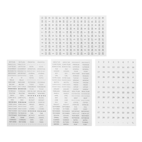 VICASKY 4 Blätter Planer Sticker Bögen Selbstklebend PVC Vielseitige Journaling Aufkleber für Tagebuch Scrapbook Kalenderorganisation DIY Dekoration für Erwachsene und Terminplaner VICASKY 4 Blätter Planer Sticker Bögen Selbstklebend PVC Vielseitige Journaling Aufkleber für Tagebuch Scrapbook Kalenderorganisation DIY Dekoration für Erwachsene und Terminplaner von VICASKY