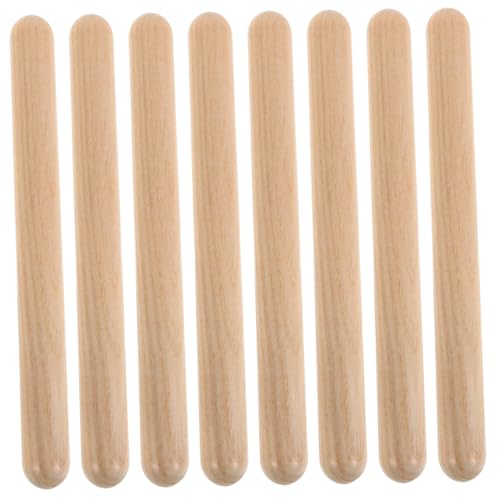 VICASKY 4 Paare Schlagzeug Musikinstrument-Rhythmus-Stick Drumstick-Rhythmus-Stick Trommelstöcke für holzspielzeug musikalische Percussion-Musikstöcke Khaki von VICASKY