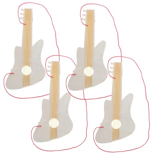 VICASKY 4 Sätze DIY Leere Holzgitarre Bausatz Gitarre Gitarre Akustikgitarre Lackieren Leere Gitarre Leere Akustikgitarre Sockelplatte Gitarre Handwerkliche Gitarre Hölzern Beige von VICASKY