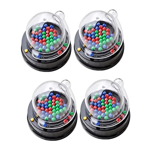 VICASKY 4 Sätze Lotteriemaschine Bingomaschine Mit Bällen Mini-lotto-Spiele Glücklicher Ballpicker Glücksmaschine Schütteln Tragbares Bingo Desktop-Spielzeug Bingo-Ball-Maschine Abs von VICASKY