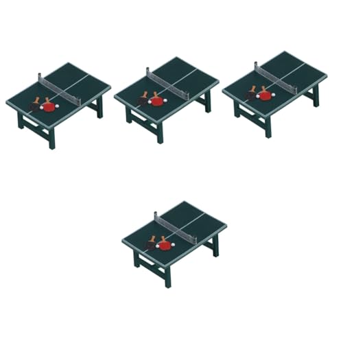 VICASKY 4 Sets Mini Pong Tisch Miniatur Tischtennis Kreativer Simulationstisch Mini Simulationstisch Mini Tischtennis Miniatur Sportgeräte Modell Tischtennis Kinder Mini von VICASKY