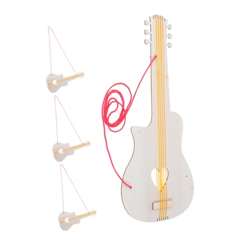 VICASKY 4 Stück Anfänger Gitarre Gitarre Gitarre Kinderinstrumente Gitarre für Mini-Akustikgitarre kleine Gitarre Gitarre Gitarrendekor gefälschte Gitarre hölzern von VICASKY