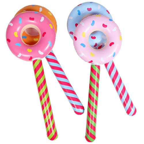 VICASKY 4 Stück Aufblasbarer Donut-stick Donut-kostüm Für Party Ballon Gefälschte Süßigkeiten Donuts Donut Süßigkeiten Donut Aufblasbar Schwimmbecken Für Lutscher Krapfen Pvc von VICASKY