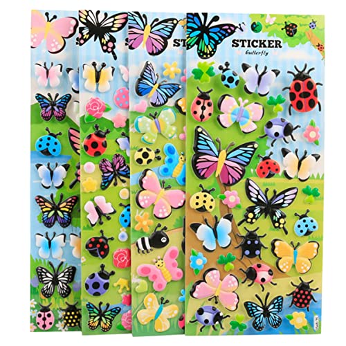 VICASKY 4 Stück Aufkleber Für Kinder Scrapbook Aufkleber DIY Dekorative Aufkleber 3D Cartoon Aufkleber Bastelaufkleber Für Scrapbook Kinderaufkleber 3D Puffy Aufkleber Cartoon von VICASKY