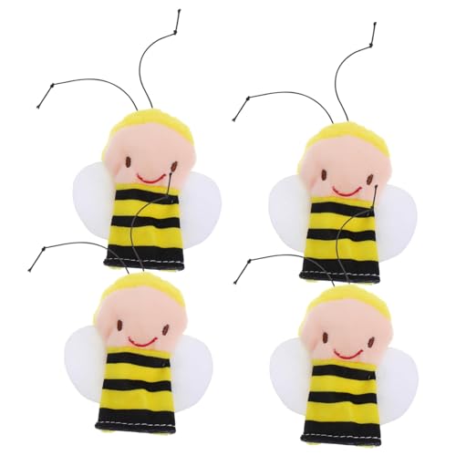 VICASKY 4 Stück Bienen-Fingerpuppenspielzeug interaktives Tierische Fingerpuppen entzückende Fingerpuppen Fingerpuppe für kreatives Rollenspiel Fingerpuppen Tiere Plüsch von VICASKY