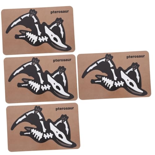 VICASKY 4 Stück Dinosaurier Fossil Puzzle Dinosaurier Puzzles Kinder Holzpuzzle Dinosaurier Fossil Knochen Puzzle Dinosaurier Knochen Puzzles Lustiges Spielzeug Bildung Spielzeug von VICASKY