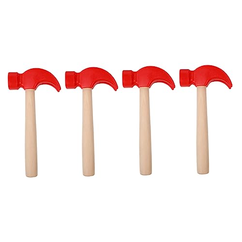 VICASKY 4 Stück Dummy-Hammer kindliche entwicklung bastelset kinderwagrn Crafts for Activity Werkzeug Holzhämmer für Kinderhammer aus Holz Plastik rot von VICASKY