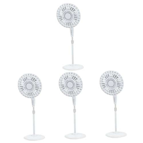 VICASKY 4 Stück Fan-Dekoration Kinder Mini-Spielzeug gefälschter Schreibtischventilator Spielzeuge Miniatures miniventilator Miniatur-Fan Bodenventilator Prop Legierung Weiß von VICASKY