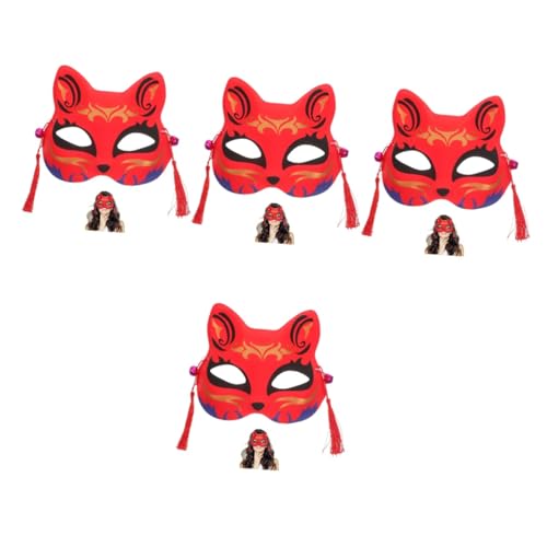 VICASKY 4 Stück Fuchs Maske Halloween-Dekor Halloween-Maskerade-Masken dekorative Tiermaske Fuchsmaske Halloweenkostüm schmücken Wiederverwendbare Halbmaske exquisite Halbmaske PVC von VICASKY