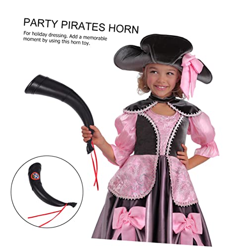 VICASKY 4 Stück Halloween-piratenhorn Woofer Gebläse Hörner Bärenhorn Lustige Hupe Horn Horn Einbildung Wiederaufladbare Hupe -trinkhorn Modell Horn Rassel Black Plastik von VICASKY