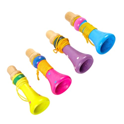 VICASKY 4 Stück Holz Kleine Horntrompete Für Anfänger Lebensechte Kleine Trompete Kleinkinder Instrument Spielzeug Instrument Trompete Spielzeug Kinder Musikspielzeug Exquisite Gefälschte von VICASKY