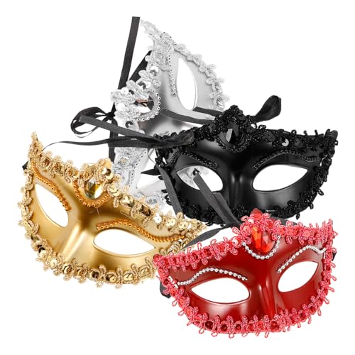 VICASKY 4 Stück Kindermaske Halloween Deko Kostüm Dekor Masken Zum Bemalen Von Kindern Halloween-maske Requisite Für Partyfotografie Kostüm Party Maske Dekor Kostümzubehör Plastik von VICASKY