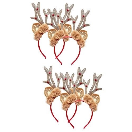 VICASKY 4 Stück Kopfschmuck aus weihnachtlichem Geweih Weihnachtshaarband schöner Weihnachtskopfschmuck weihnachts haarschmuck weihnachtshaarschmuck Weihnachts-Haarschmuck Weihnachtsbedarf von VICASKY