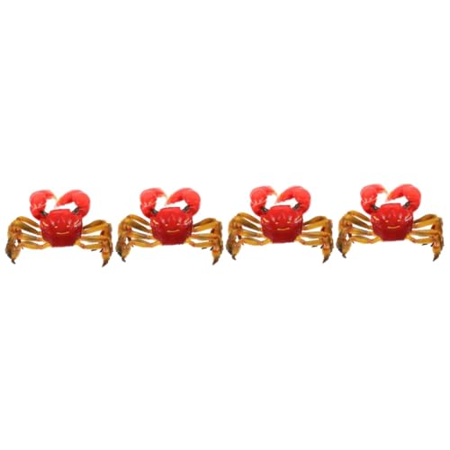 VICASKY 4 Stück Krabbenmodell Spielzeug Crab Toy crabtoy Kinder Lernspielzeug realistisches Meerestiermodell Krabbenfigur Ornament Dekoration Tiermodell Lernsimulation Krabbe Plastik von VICASKY