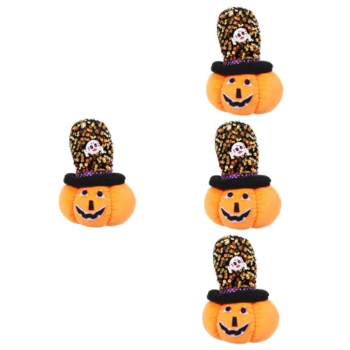 VICASKY 4 Stück Kürbispuppendekoration Plüschtier plüschige kürbisfigur ausgestopft Halloween Halloween assecoires Spielzeug Halloween-Party-Dekor Halloween-Dekor PP Baumwolle von VICASKY