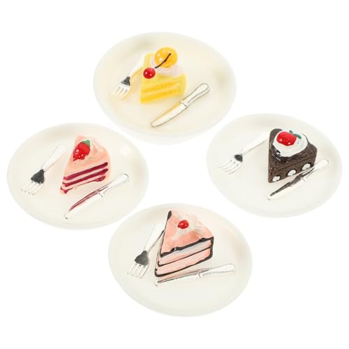 VICASKY 4 Stück Mini-küchenszenendekor Miniatur-kuchendessert Mini- -küchenzubehör Food-Requisiten- Mini-hausverzierung Mini-Kuchen-Modell Mini-Essen Kleines Kuchenmodell Harz von VICASKY