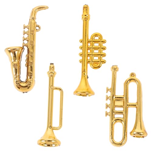 VICASKY 4 Stück Badezimmerdekorationen Kleines Saxophon Mini-Ornamente Puppe Musikinstrument Instrumentenmodell Mini- - Modelle Von Musikinstrumenten Plastik Trompete Baby von VICASKY