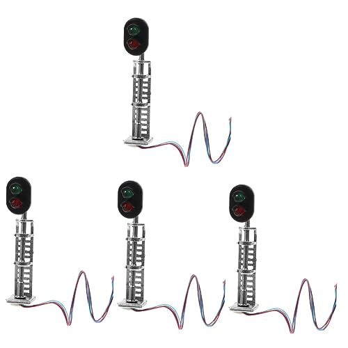VICASKY 4 Stück Modellbahn Lichter Mini-landschaftssignalmodell Mikro-landschaftslampe Ampel Für Modelleisenbahn Miniaturen Mini-sandtisch-pflanzenmodell Kinderspielzeug Modellsignal Abs von VICASKY