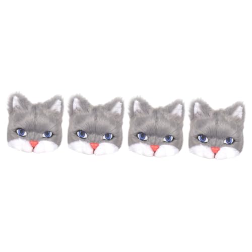 VICASKY 4 Stück Plüsch Katzenmaske Japanische Gesichtsmaske Katze Cosplay Kostüm Tier Cosplay Masken Hasen Zubehör Fuchs Maske Maskerade Maske Männer Kinder Maske von VICASKY