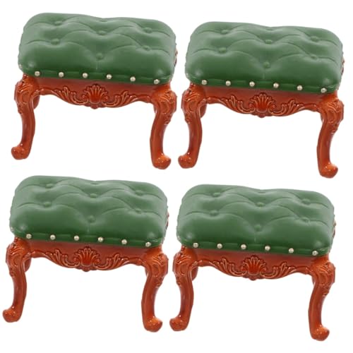 VICASKY 4 Stück Puppenhaus Stuhl Puppenhaus Dekoration DIY Hocker Mini Stuhl Möbel Mini Barthekenstuhl Puppenhaus Tisch Stuhl Modell Mini Retro Sofa Stuhl Dekorativer Miniatur von VICASKY