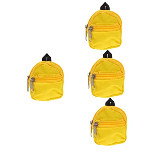 VICASKY 4 Stück Puppenrucksack Puppenschlafsack Requisiten für die Puppenfotografie Puppen Schulranzen Rucksack für Puppen Spielzeug Mini-Puppen-Rucksack-Modell Mini-Hausdekoration Yellow von VICASKY