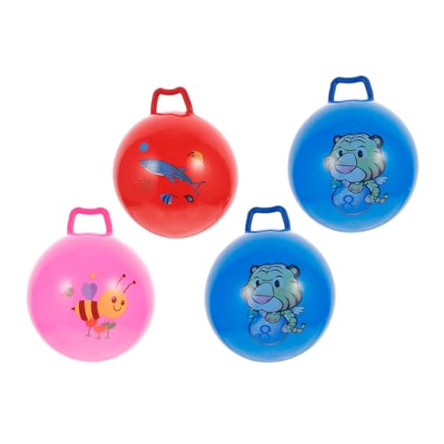 VICASKY 4 Stück Schläger handhaben interaktives hupfball für Toys for Springball mit Griff zappelnde Outdoor- für lustige Bälle mit Griff PVC von VICASKY