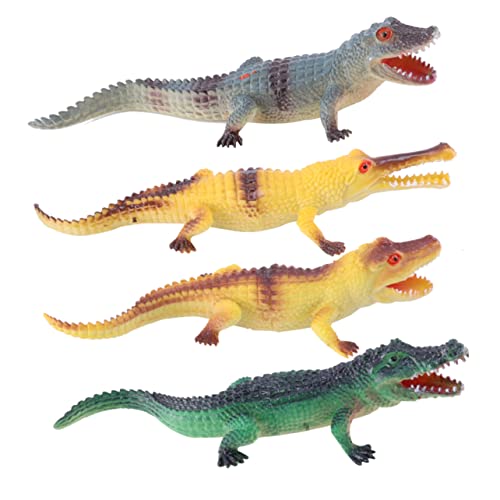 VICASKY 4 Stück Simuliertes Modell Alligator Tierfiguren Kinderfiguren Alligator Kostüm Realistisches Alligator Modell Kinderspielzeug Mini Kunststoff von VICASKY