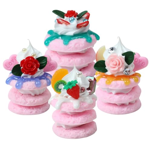 VICASKY 4 Stück Simuliertes Sandwich-Keks-Modell Kuchenmodellverzierung Dessert-Modell falsches Gebäck Künstliche Keksmodelle Dekorative Dessertmodelle Kuchen-Modell gefälschte Kuchen PVC von VICASKY