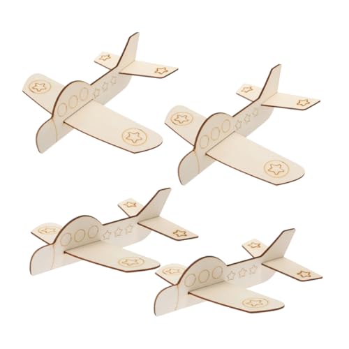 VICASKY 4 Stück Spielzeug Zum Ausmalen Flugzeug Spielzeug Flugzeug Partyzubehör Leer Mini Flugzeug Modell Bastelflugzeug Ornament DIY Farbe Flugzeug Papierflieger Bausatz von VICASKY