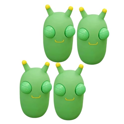 VICASKY 4 Stück Squeeze Bug interaktives kinderspielzeug Cabbage Worm Beruhigung Fun Toy sensorisches lustige Quetschspielzeuge PVC Green von VICASKY