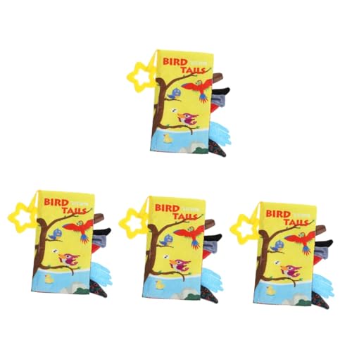 VICASKY 4 Stück Stoffbücher Spielzeug Babybücher Knisterstoffbücher Für Jungen Zum Anfassen Und Fühlen Knisterstoffbücher Weiche Stoffbücher Säuglingsbücher 0–6 Monate Weichere von VICASKY