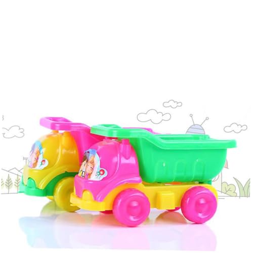 VICASKY Verbessern Sie Die Motorischen Fähigkeiten 4-teiliges Strandauto-Set Für Kinder Robustes Kunststoff-kipplaster-Spielzeug Zufällige Farbe von VICASKY