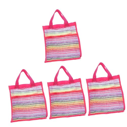 VICASKY 4 Stück Strandtasche schultüte Schulranzen schulterbeutel mesh Bag Netztasche Strand-Schwimmtasche Aufbewahrungstaschen Handtasche Tragetasche für den Haushalt Oxford-Stoffmaterial von VICASKY