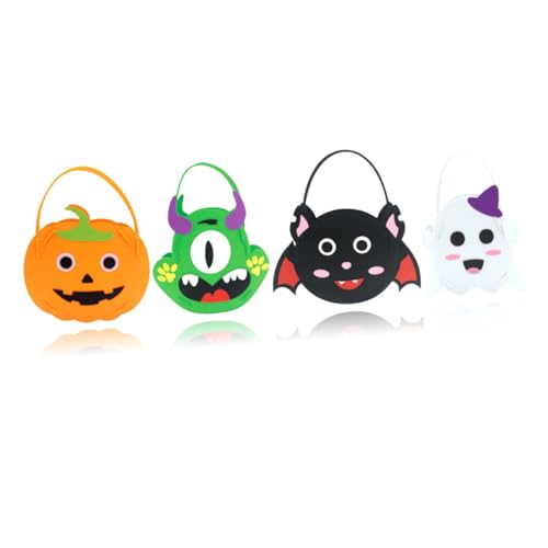 VICASKY 4 Stück Süßigkeitenbeutel Halloween Eimer Süßigkeiten Verpackungsbeutel Urlaubsparty Zubehör Geschenktüten Halloween Tasche Halloween Geschenktüten Halloween Eimer von VICASKY