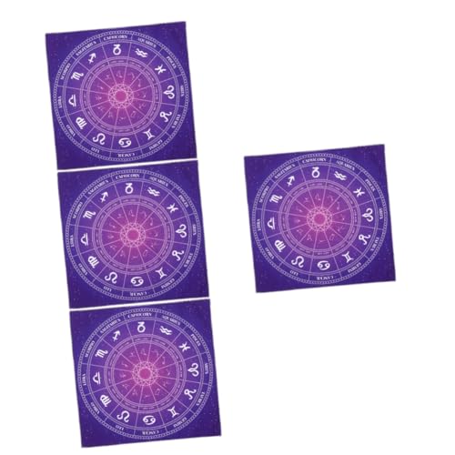 VICASKY 4 Stück Tarot Tischdecke Tischläufer 12 Sternbilder Pentagramm Wandteppich Tarot Tischdecke Astrologie Tischdecke Tarot Altartuch Tarot Tuch Wahrsagerei Wandteppich von VICASKY