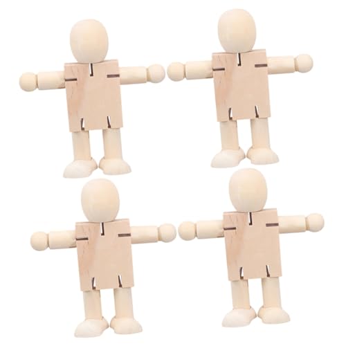 VICASKY 4 Stück Teiliges DIY Holzroboter Unbemalte Holzfigur mit Glatter Oberfläche Leicht und Langlebig zum Bemalen Dekorieren Kreative Kinderbastelei VICASKY 4 Stück Teiliges DIY Holzroboter Unbemalte Holzfigur mit Glatter Oberfläche Leicht und Langlebig zum Bemalen Dekorieren Kreative Kinderbastelei von VICASKY
