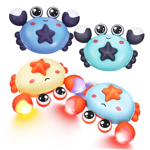 VICASKY 4 Stück Teiliges Krabben mit Licht Kleine Rückziehautos aus Robustem Kunststoff Interaktive Krabben für Kleinkinder Fördert Motorik und Sensorische Entwicklung für Kinderpartys und VICASKY 4 Stück Teiliges Krabben mit Licht Kleine Rückziehautos aus Robustem Kunststoff Interaktive Krabben für Kleinkinder Fördert Motorik und Sensorische Entwicklung für Kinderpartys und von VICASKY